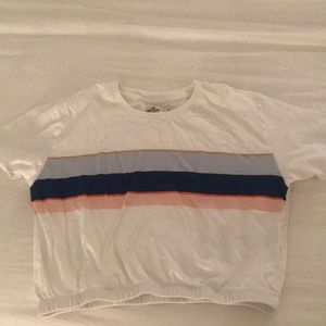 cute striped white crop top